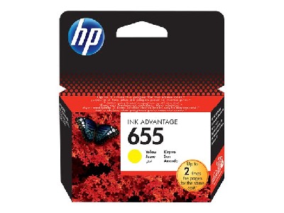 HP 655 ink cartridge yellow standard capacity 600